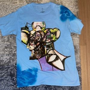 Travis Scott x George Condo portrait of Travis blue T-shirt - Large
